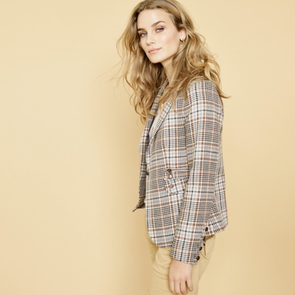 Mos Mosh Blake Zoey Blazer Light Blue Check